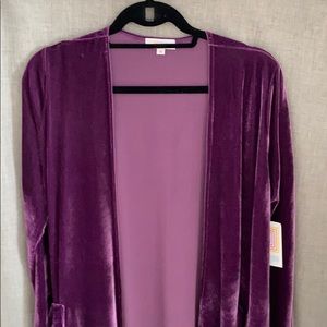 RARE NWT Velvet-like Purple Sarah Cardigan